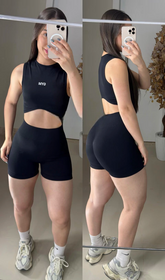 Conjunto de short empina bumbum sem costura GYM